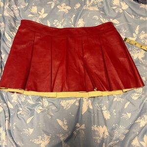 SHEIN Red Pleated Mini Skirt